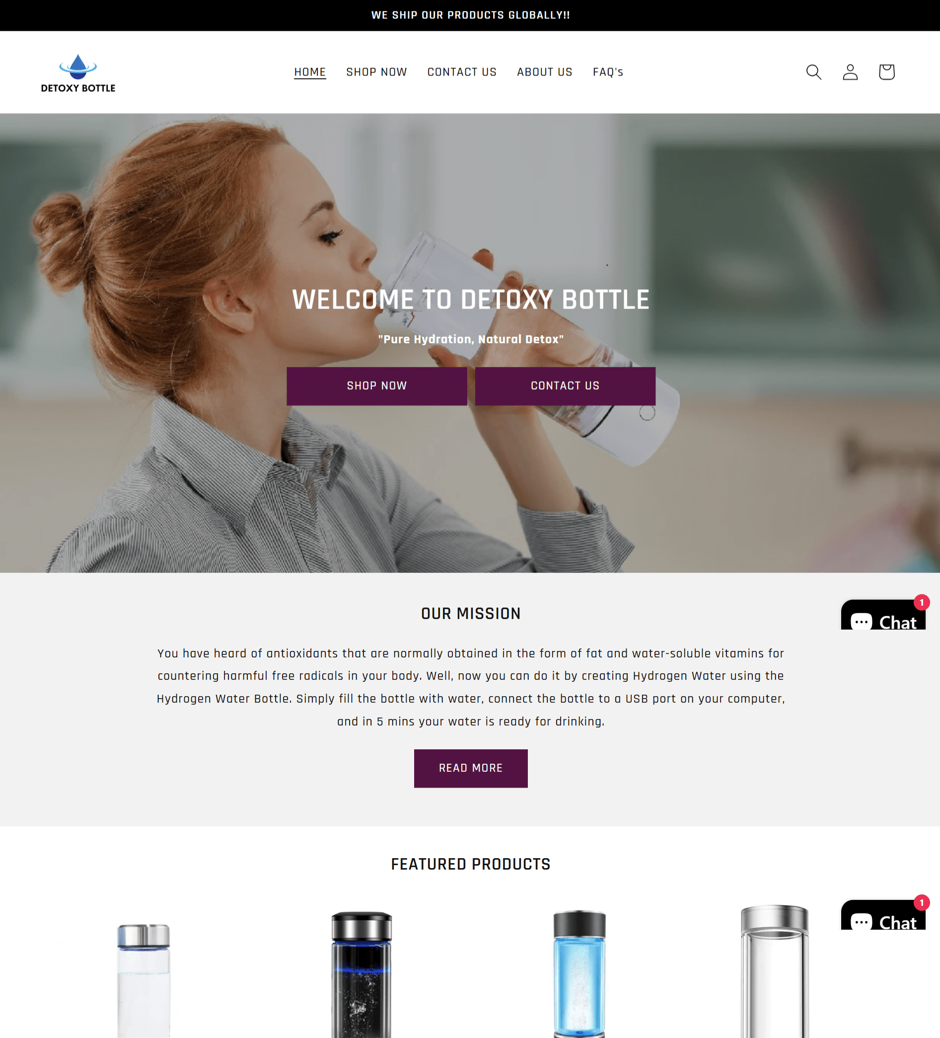 DetoxyBottle ( Hydrogen Generating Water Bottle Store)