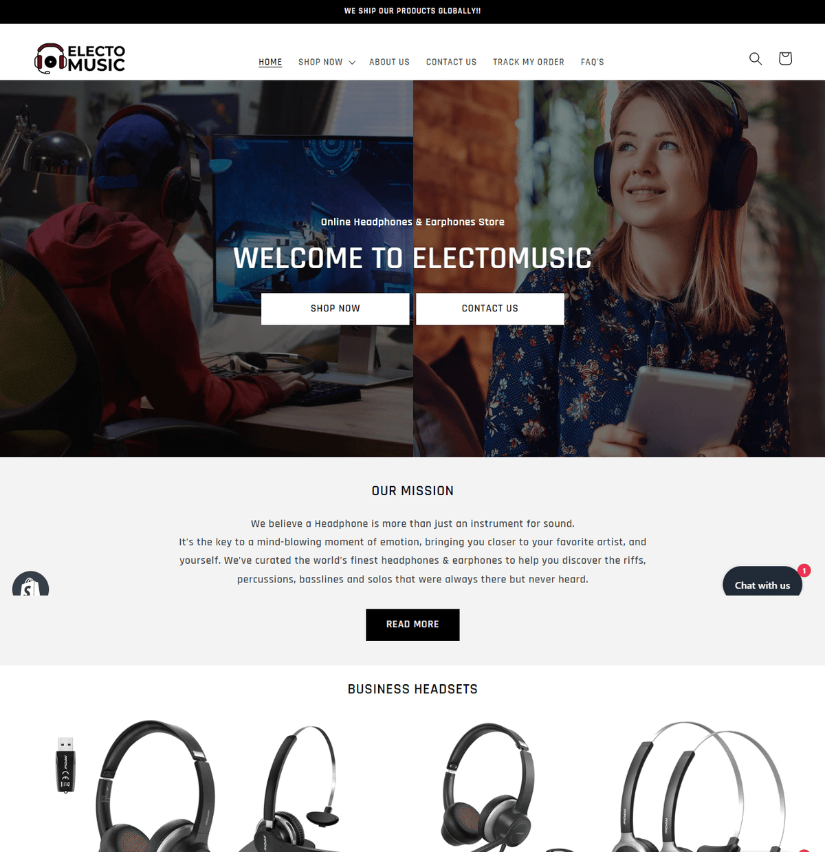 Online earphones shop store